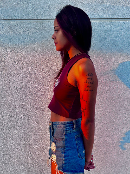 Burgundy Top Skull “Jhayvi”